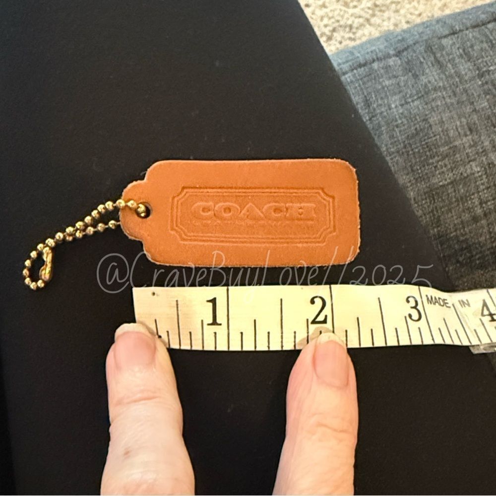 Vintage Coach British Tan leather hangtag with OG “BALL CHAIN” stamped chain. - Picture 3 of 9